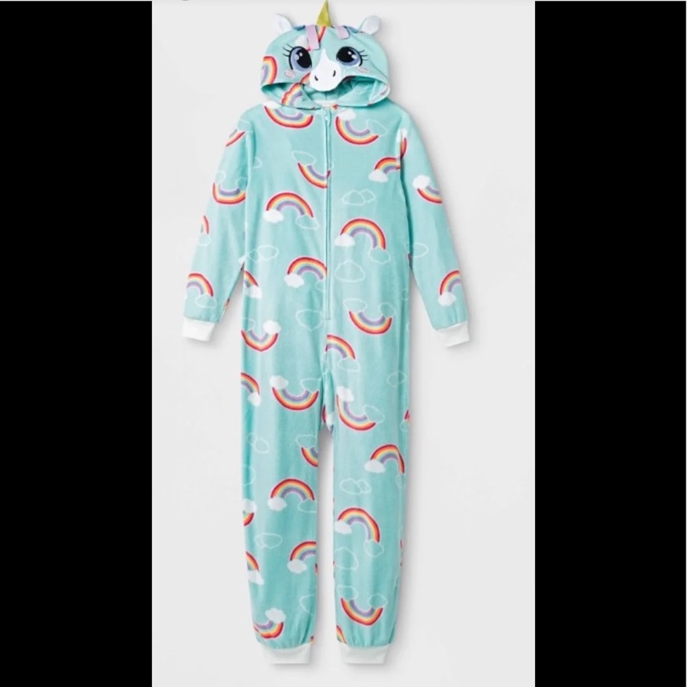 EUC. Cat & Jack Unicorn Rainbow Pajama Onesie.